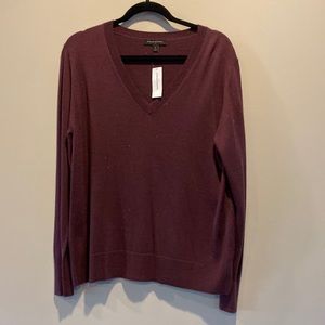 Banana Republic v neck sweater, burgundy with a sparkly effect